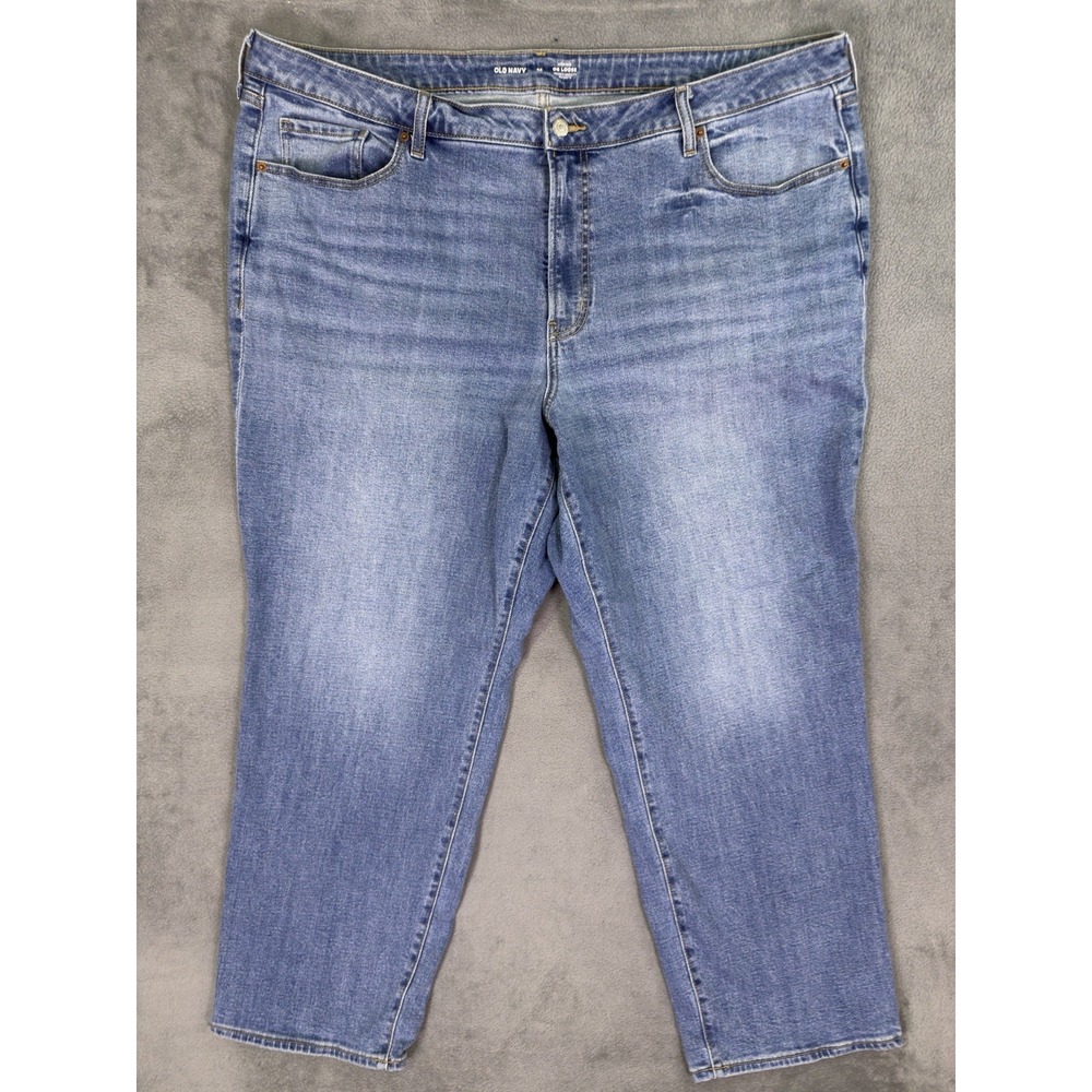 Old Navy Jeans Womens 24 Plus Blue Medium Wash High Rise OG Loose Straight